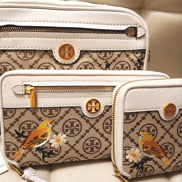 NWT ~🌻VERY RARE🌻Tory Burch T Monogram Jacquard Embroidered Crossbody & Wallets - Picture 16 of 16